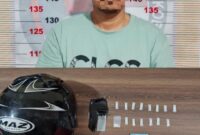 Pelaku penyalahgunaan narkoba dengan barang bukti 5,62 gram. (Doc.Humas Polres Bontang)