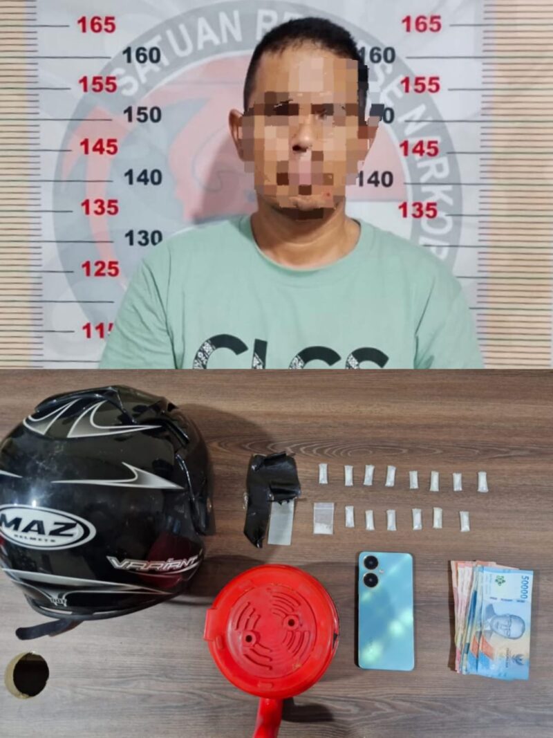 Pelaku penyalahgunaan narkoba dengan barang bukti 5,62 gram. (Doc.Humas Polres Bontang)