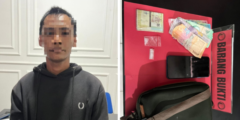 Foto: Tersangka AES dan Barang Bukti