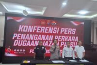 Konferensi pers Polres Bontang terkait dugaan ijazah palsu Ketua DPRD Bontang. (Dok. Yu)