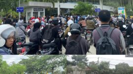 Keadaan area Big Mall Samarinda pasca insiden kebakaran yang terjadi pada Selasa dini hari (3/6/2025), pukul 00.30 WITA. (Dok. Iknnews.co/Rara)