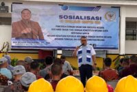 Edi Oloan Pasaribu Saat Melakukan Sosialisasi Empat Pilar Kebangsaan Di SMK Mandiri Bontang