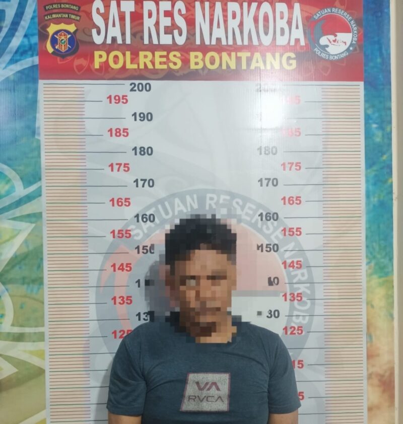 Pelaku bersinisial H, pria di Bontang Lestari Masuk Bui, Polisi Temukan Sabu 3,10 Gram (Dok. Humas Polres Bontang)